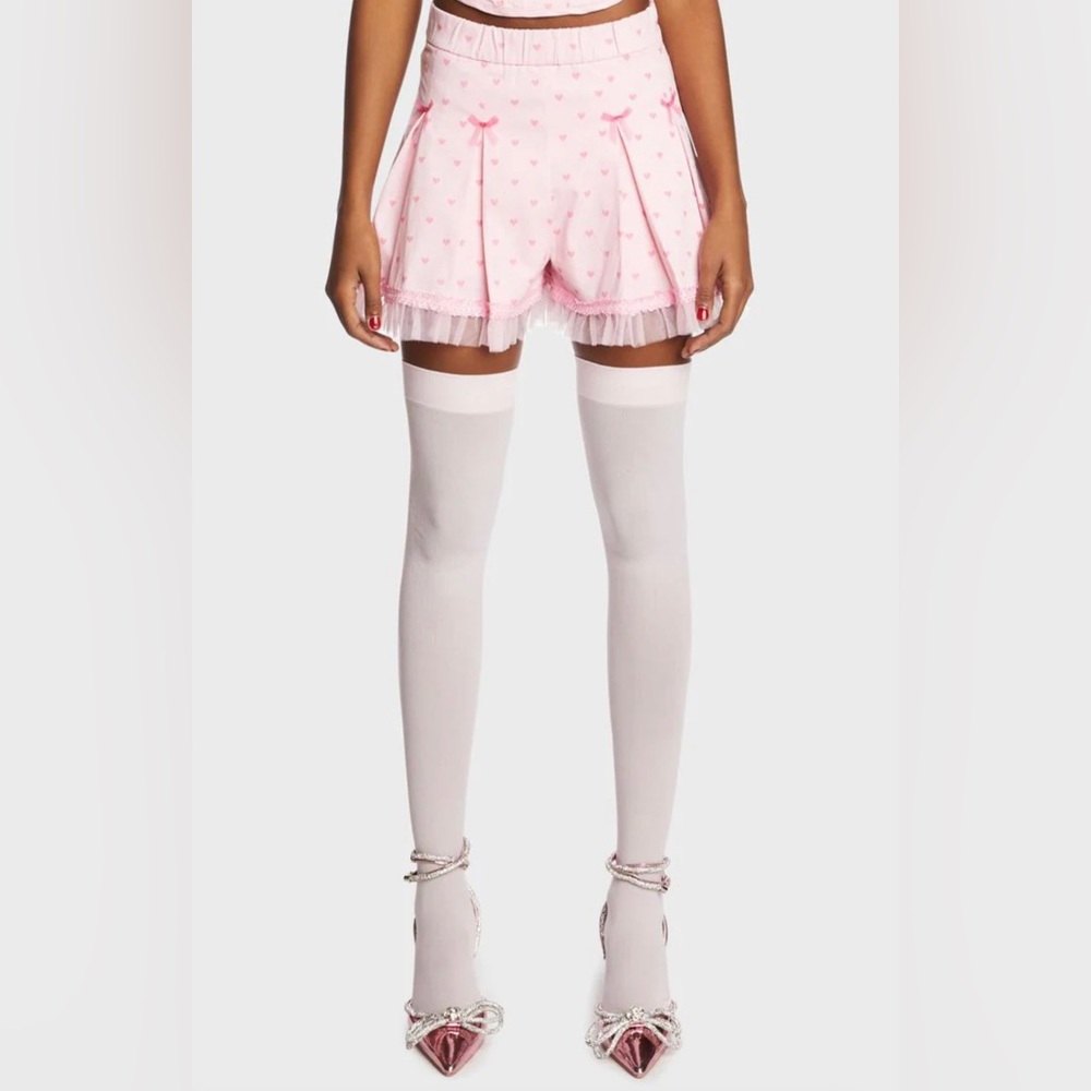 Dolls Kill Sugar Thrillz Hold My Heart High Waist Shorts- MEDIUM